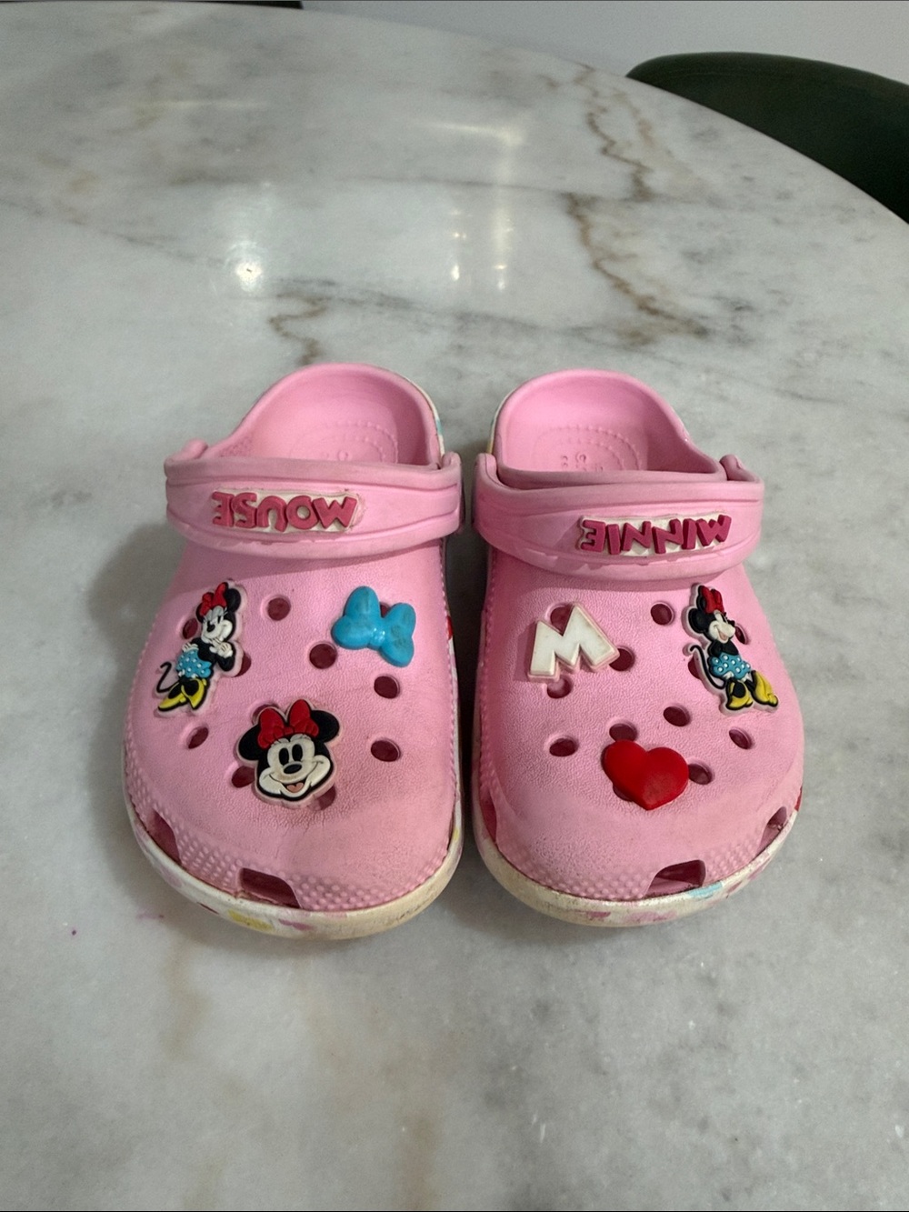 Girls Pink Minnie Mouse Croc Sandals